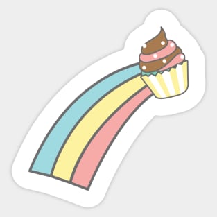 Rainbow cupcake Sticker